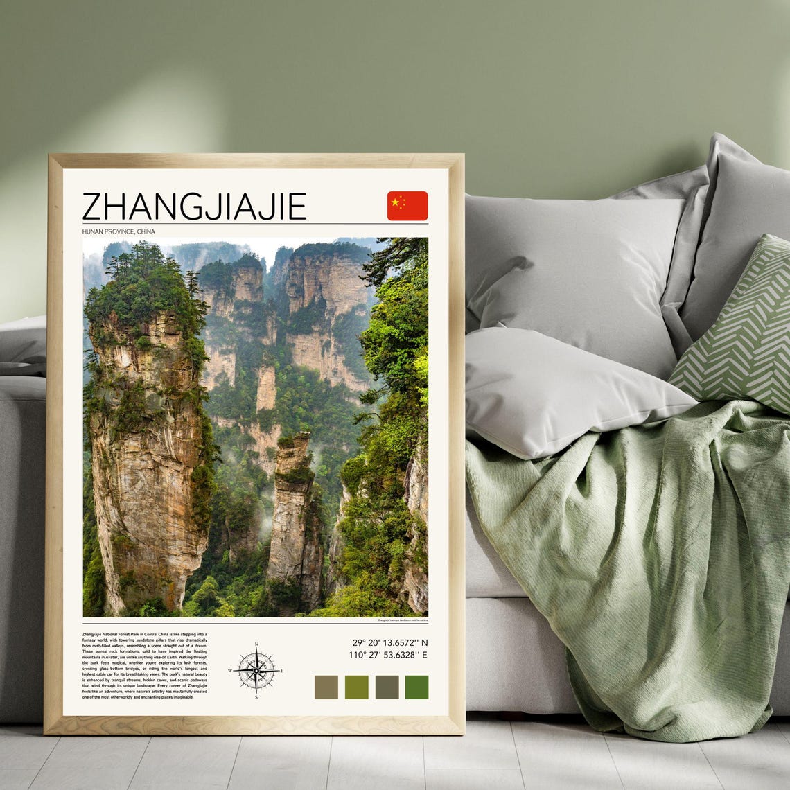 Zhangjiajie Print Zhangjiajie Forest National Park Print Zhangjiajie Wall Art Wulingyuan Poster Zhangjiajie China Poster Wulingyuan Art - Image 4