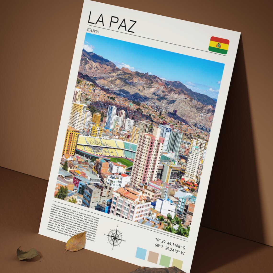 La Paz Travel Poster, Bolivia Wall Art Print - Image 3