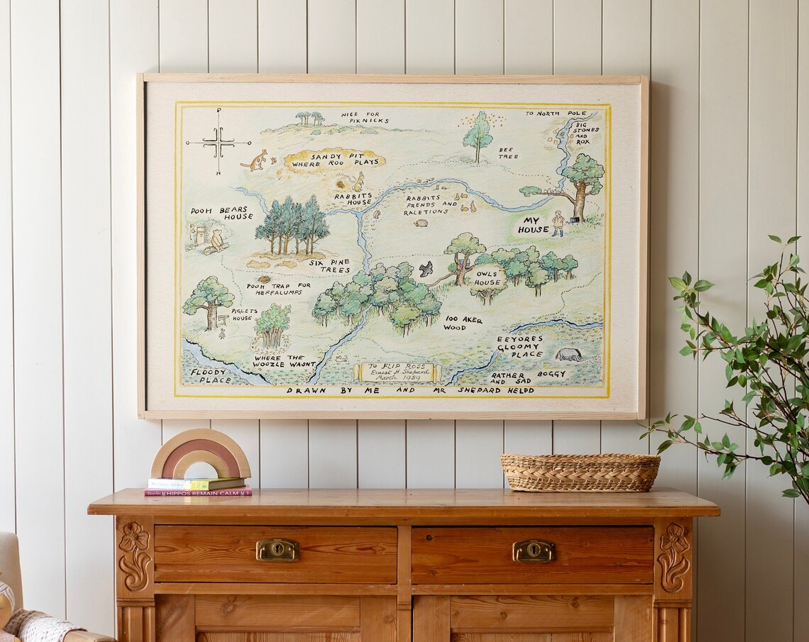 Winnie the Pooh Hundred Acre Wood Map Art Print
