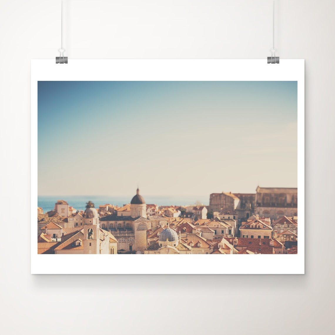 Dubrovnik Old Town Rooftops Terracotta Croatia Coast Travel Poster
