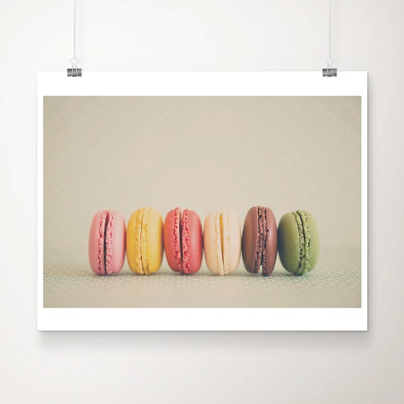 French Macaron Art Print, Paris Kitchen Decor