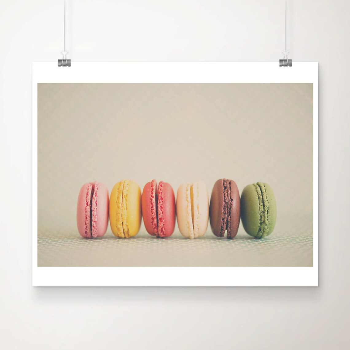 French Macaron Art Print, Paris Kitchen Decor
