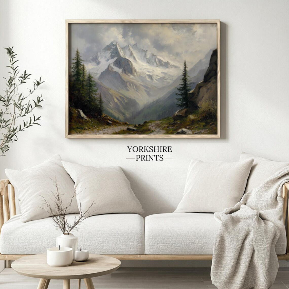 Rustic Mountain Painting, Vintage Landscape Art Print - Image 2
