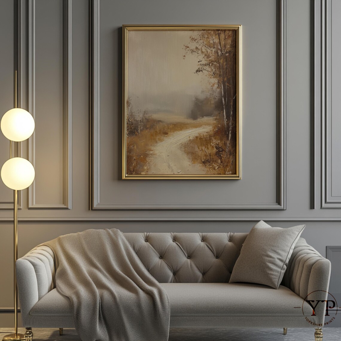 Cozy Vintage Country Landscape Wall Art Print - Image 2