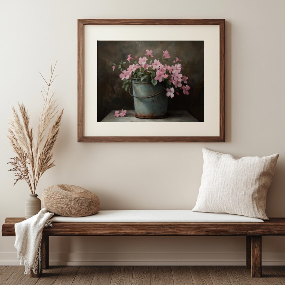 Vintage French Country Moody Floral Art Print - Image 2