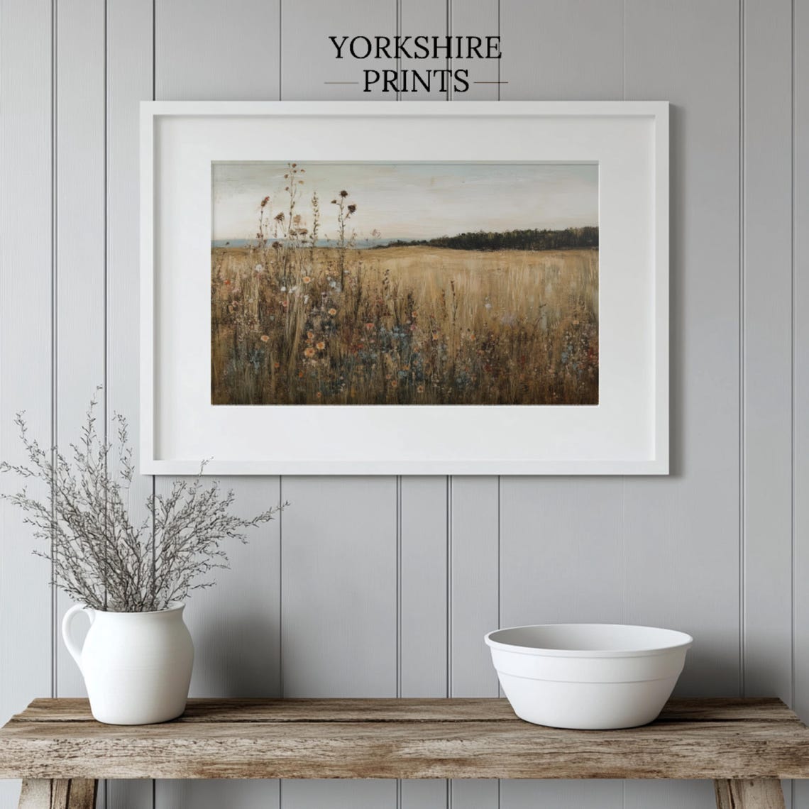 Wildflower Field Landscape Oil Painting Vintage Landscape Art Print Country Field Wall Art Wildflower Art Print - Image 2