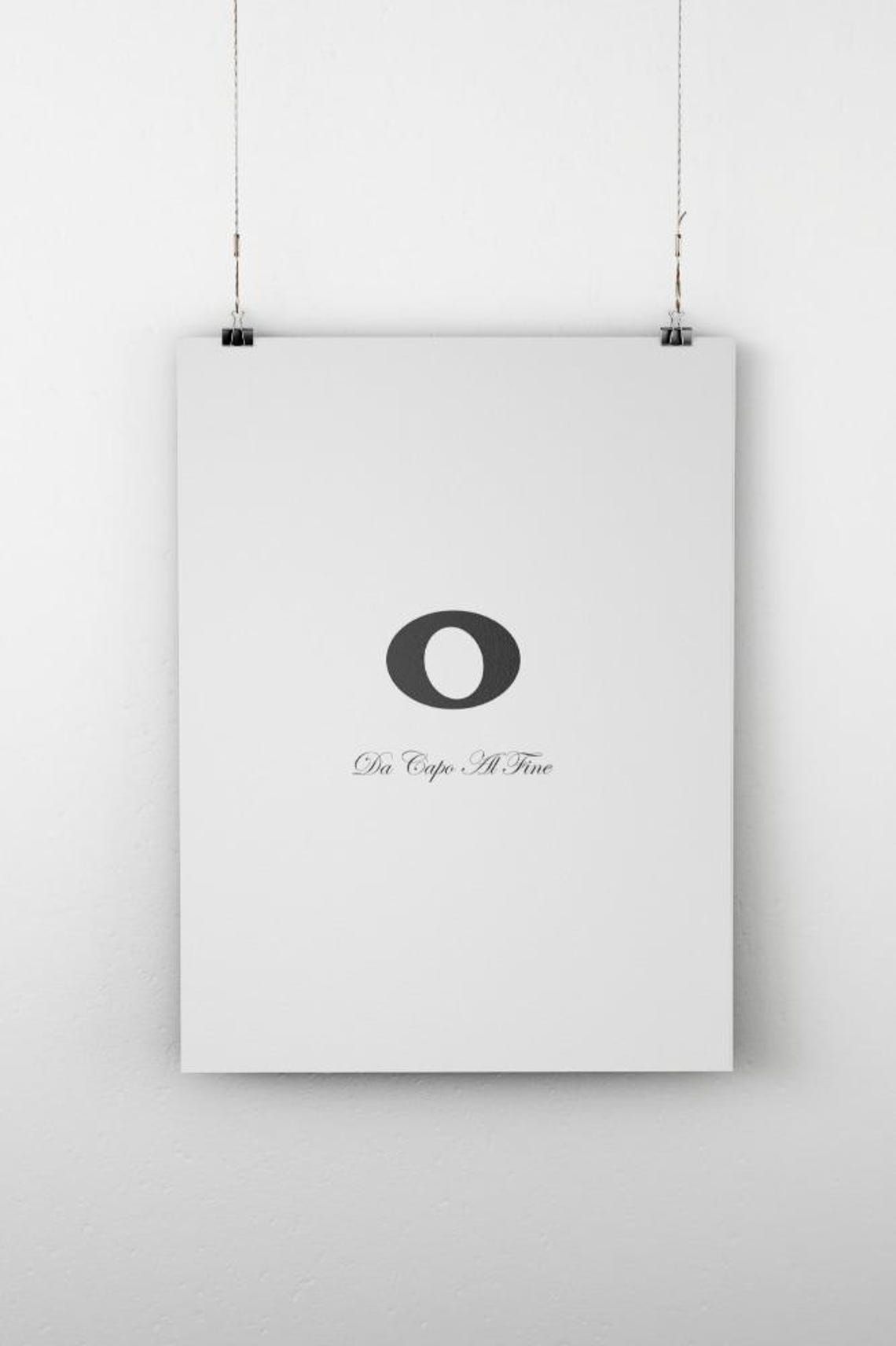 Da Capo Al Fine Whole Note Minimalist Music Terminology Art Poster