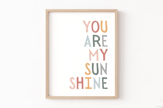You Are My Sunshine, Boho Nursery Art Print