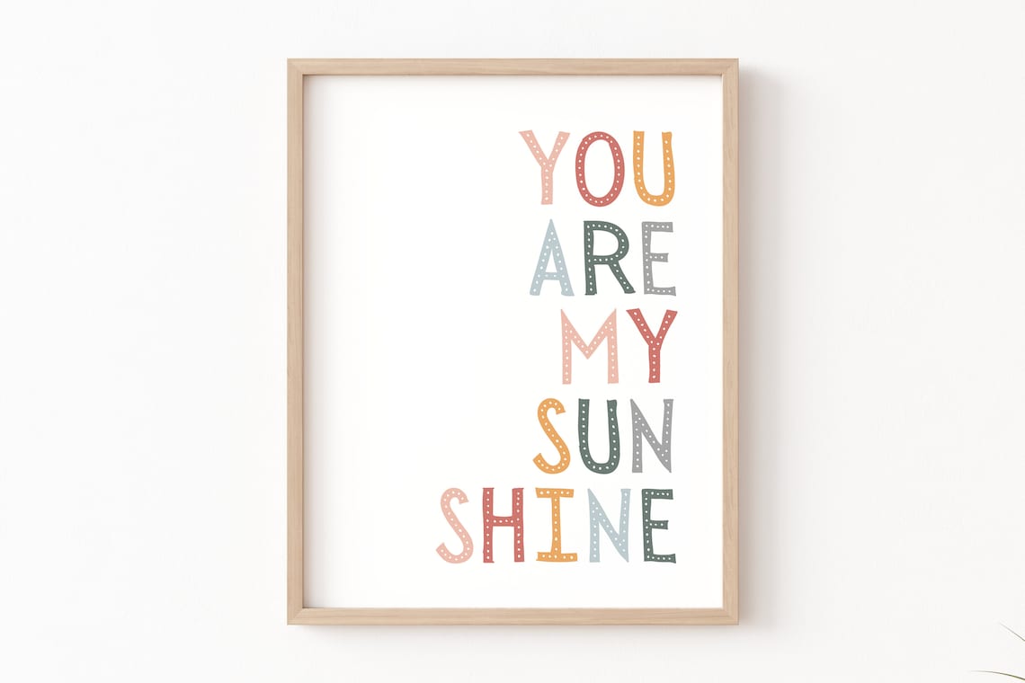 You Are My Sunshine Boho Nursery Wall Art Print