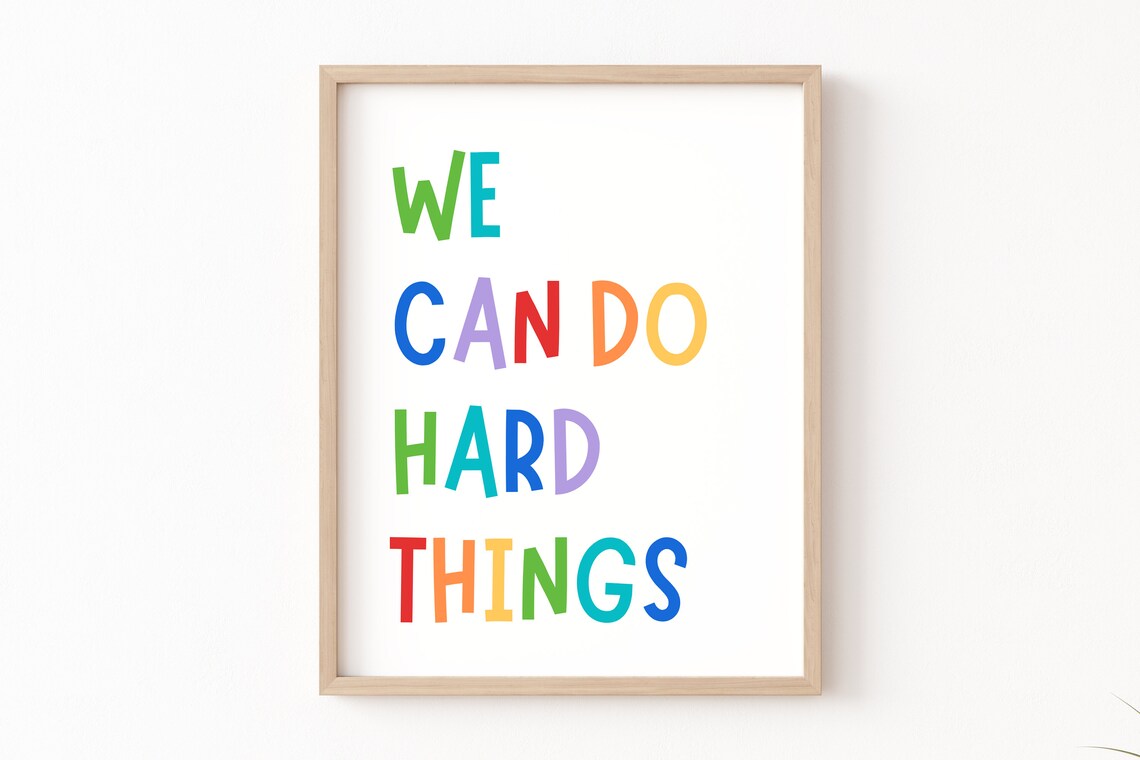 We Can Do Hard Things Kids Affirmation Art Print
