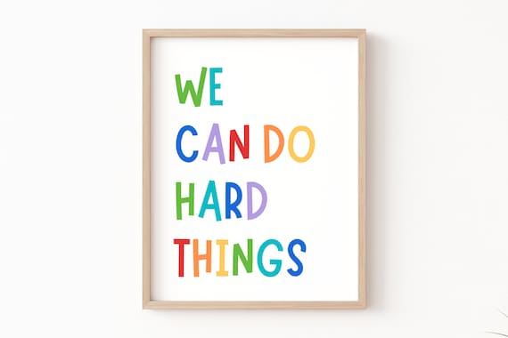 We Can Do Hard Things Kids Affirmation Art Print