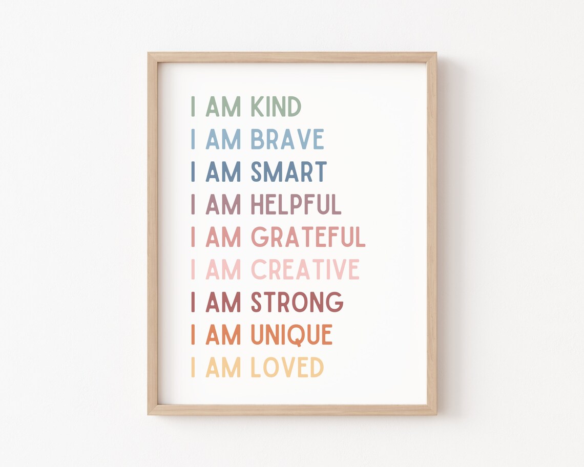 Kids Affirmation Boho Classroom Decor Art Print