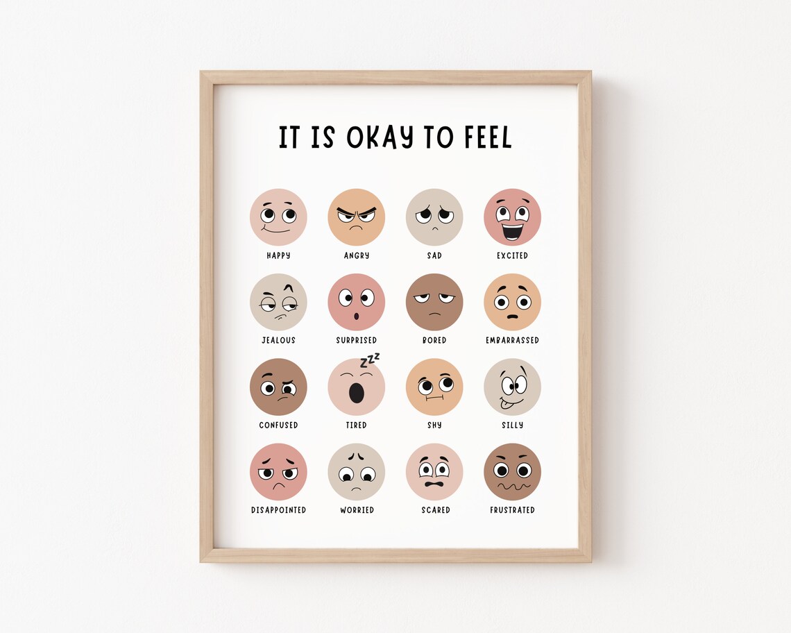 Its Okay To Feel Boho Feelings Chart Poster