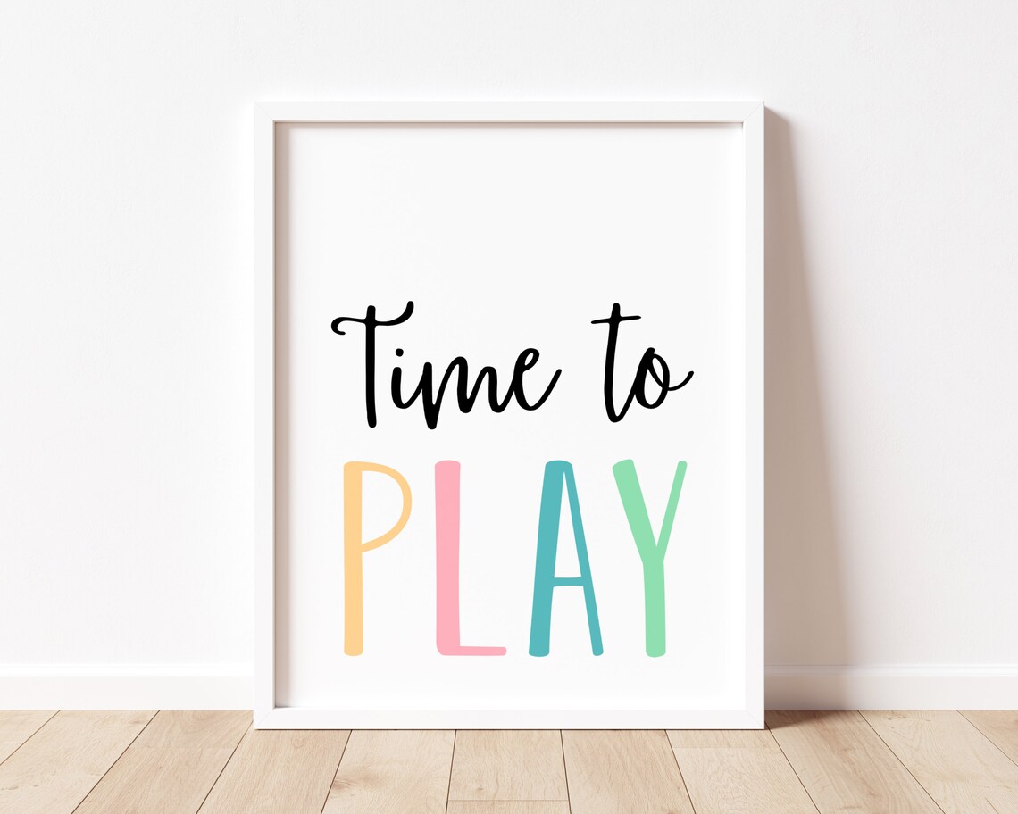 Time To Play Pastel Playroom Nursery Print - Image 3
