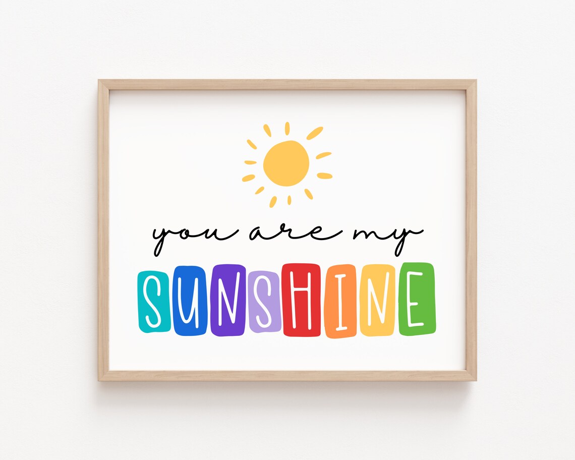 You Are My Sunshine Rainbow Playroom Art Print - Image 4