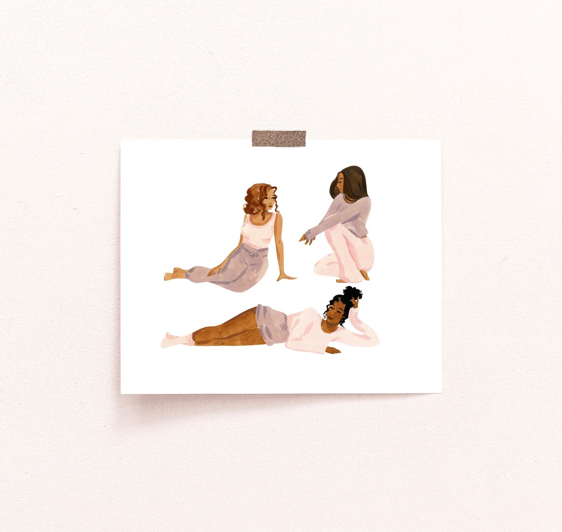 Lounging Ladies Bedroom Art Print, Sabina Fenn - Image 3