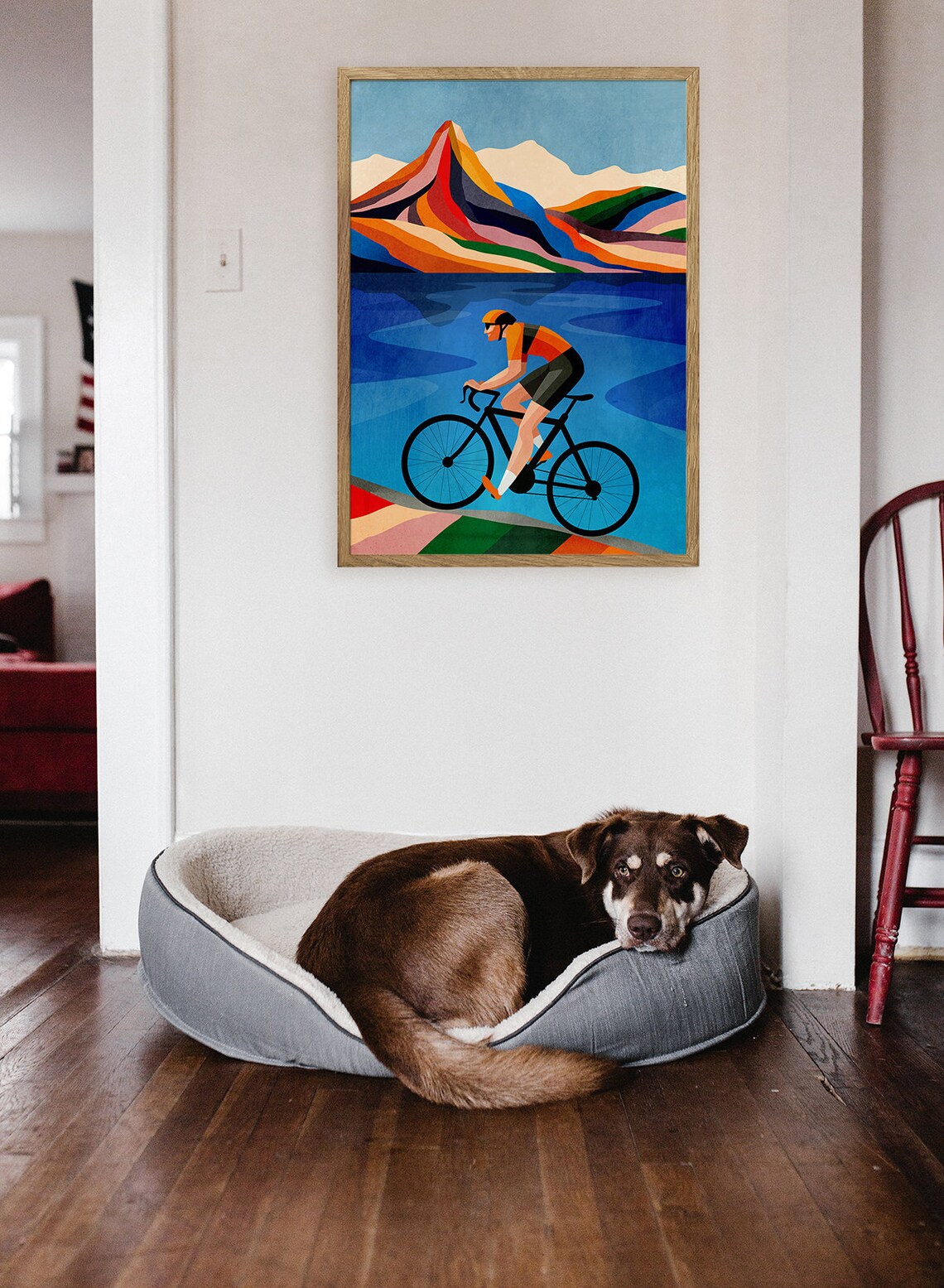 Cycling Landscape Art Print, Mountain Ride - Image 2