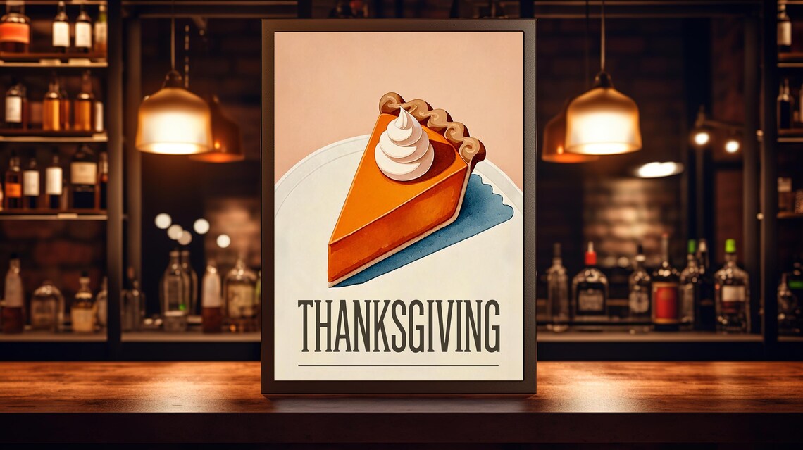 Pumpkin Pie Slice Thanksgiving Vintage Dessert Sweet Retro Kitchen Wall Poster - Image 3