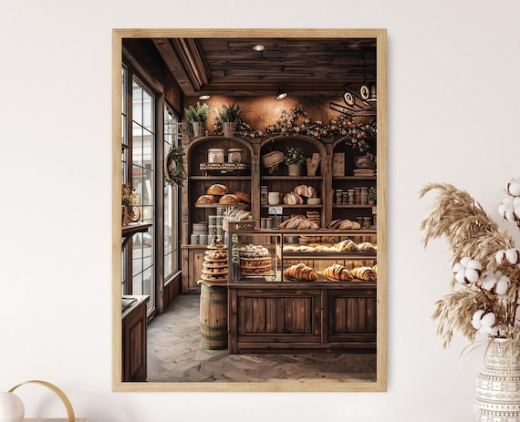 French Bakery Vintage Poster, Kitchen Art Print
