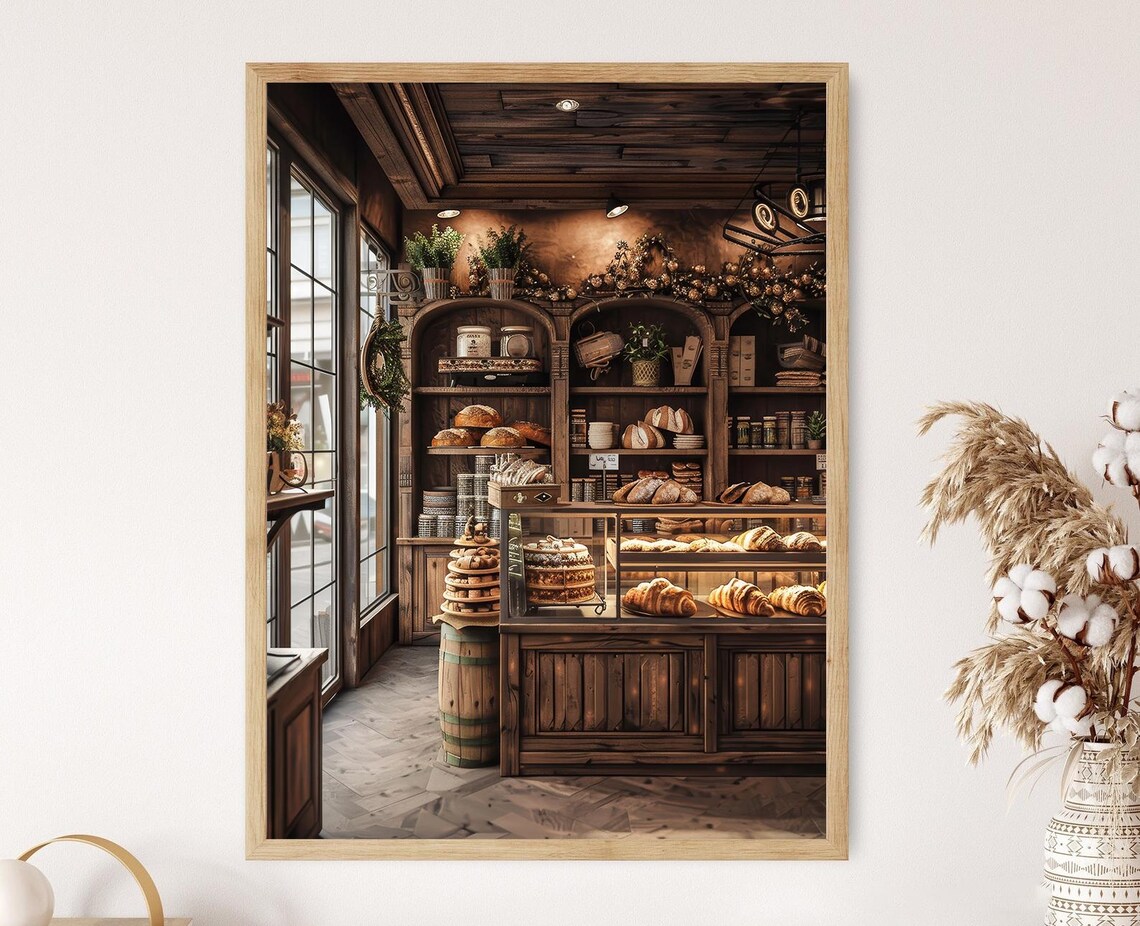 French Bakery Vintage Poster, Kitchen Art Print