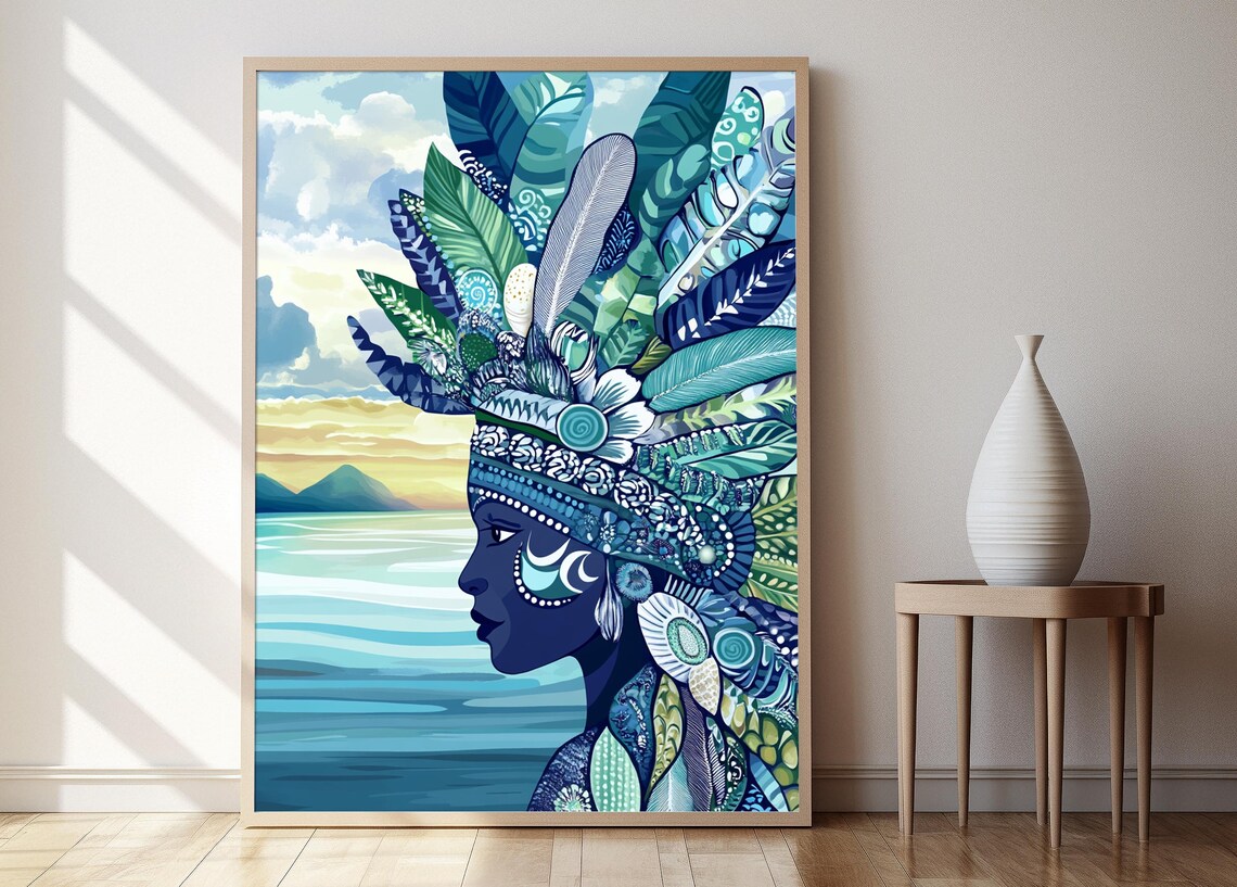 Torres Strait Islander Dhari Headdress Poster