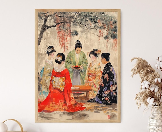 Japanese Wedding Ceramony Folklore Art Print