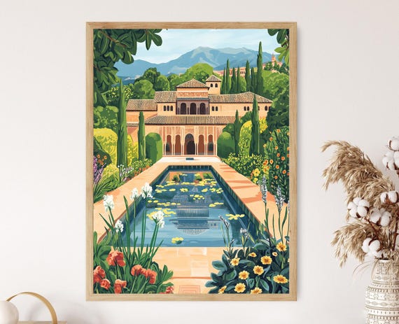 Alhambra Palace Art Print Granada Andalusian Moorish Architecture