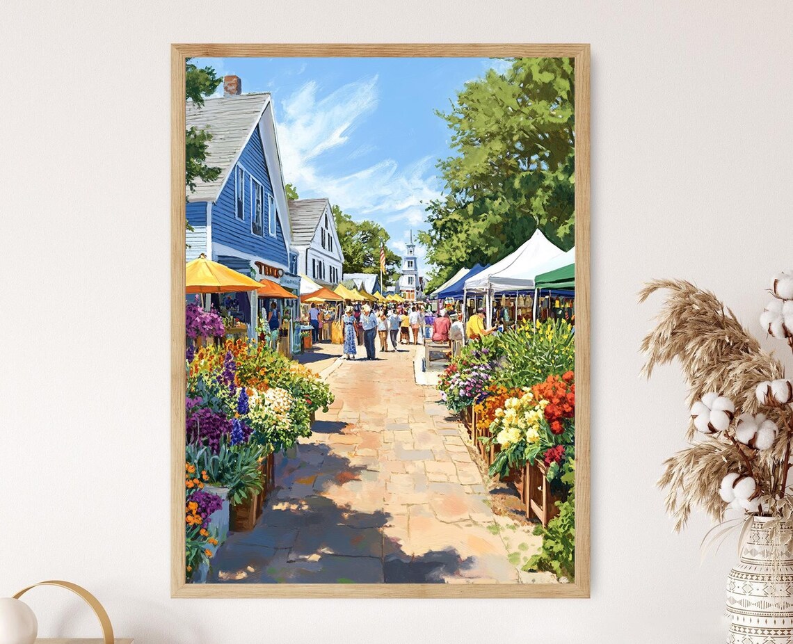 Marthas Vineyard Farmers Market, Local Produce Illustration