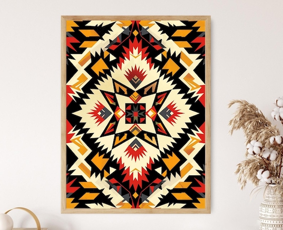 Authentic Navajo Pattern Print Handcrafted Tribal Artwork Perfect For Cultural Enthusiasts Indigenous Art Gift