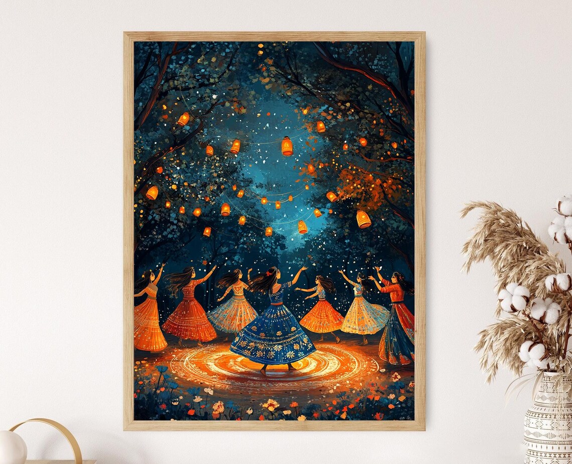 Gujarati Garba Dance Folklore Art Print
