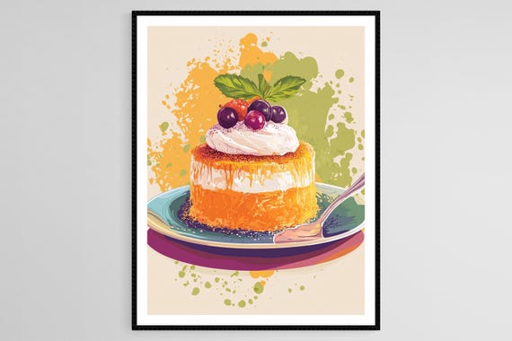 Kanafeh Dessert Art Print Middle Eastern Sweets Illustration