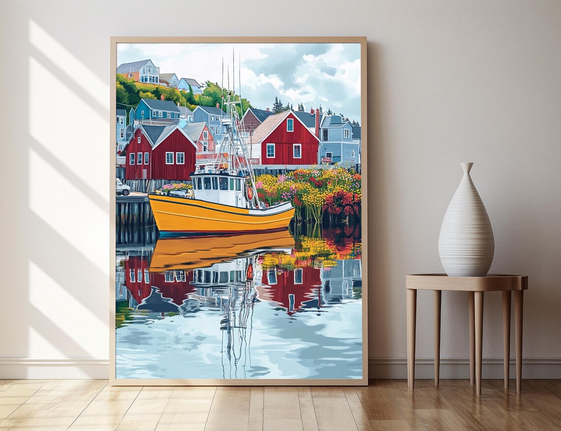 Trinity Harbour, Newfoundland Fishing Town Travel Poster