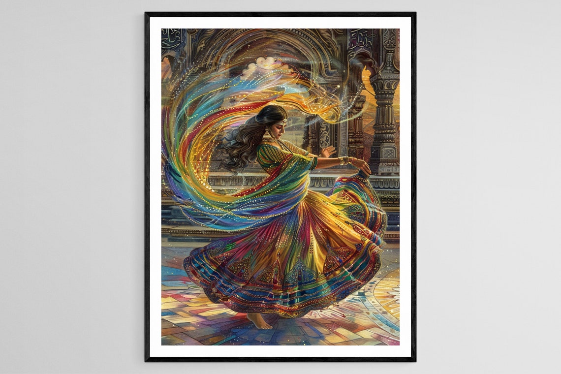 Authentic Kathak Dancer Giclee Print Stunning Indian Dance Imagery For Living Space Ideal Artistic Gift