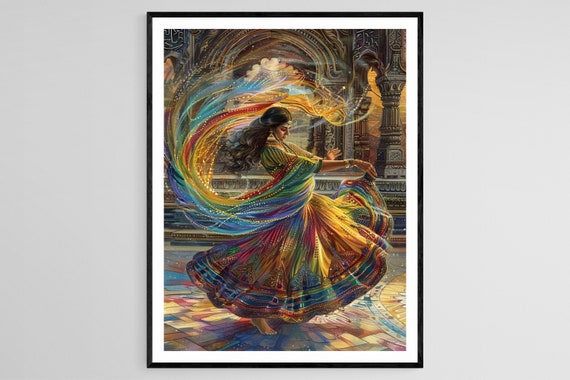 Authentic Kathak Dancer Giclee Print Stunning Indian Dance Imagery For Living Space Ideal Artistic Gift
