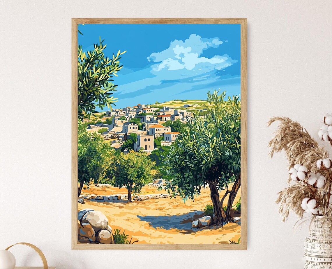 Rafah Village Scene, Olive Trees And Tradition