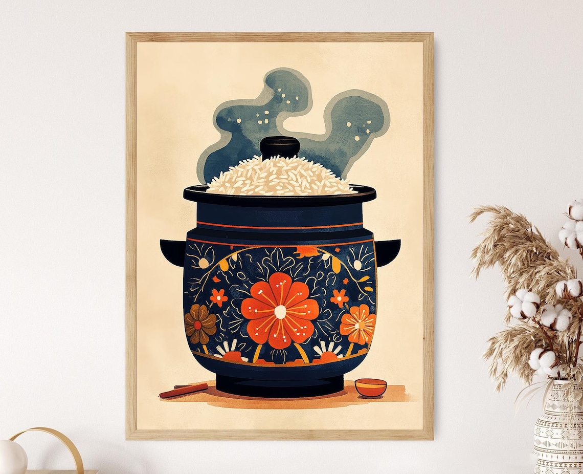 Japanese Rice Cooker Traditional Symbol Art Print
