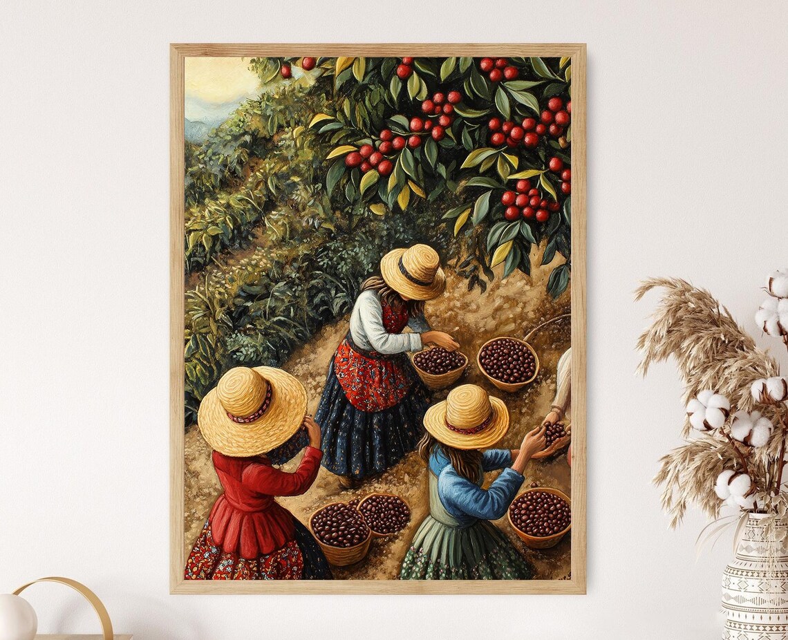 Chiapas Coffee Farmers, Mexican Agriculture Art Print