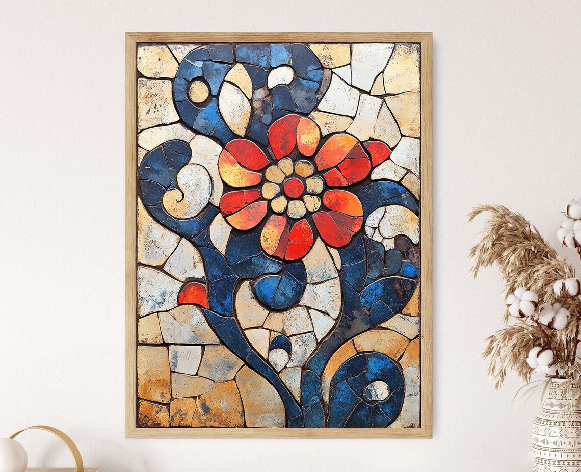 Traditional Syrian Mosaic, Middle Eastern Heritage Art Print