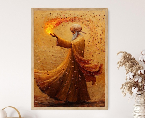 Rumi and the Flame of Love Mystical Art Print