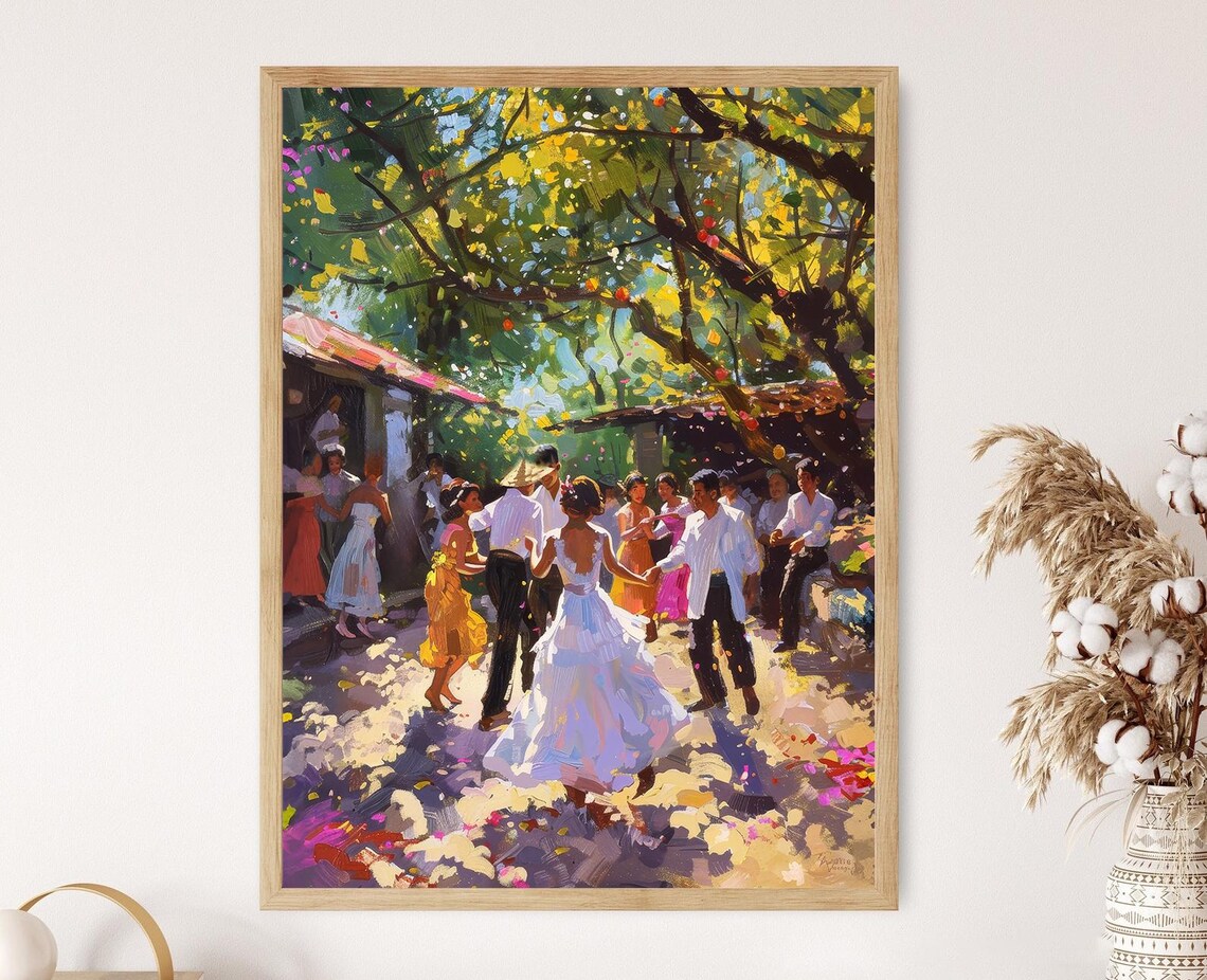 Filipino Wedding Ceremony Art Print, Elegant Celebration