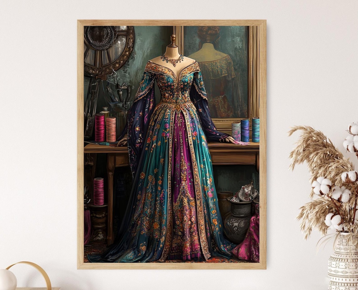 Kurdish Dress Poster Print, Tailors Mannequin Display