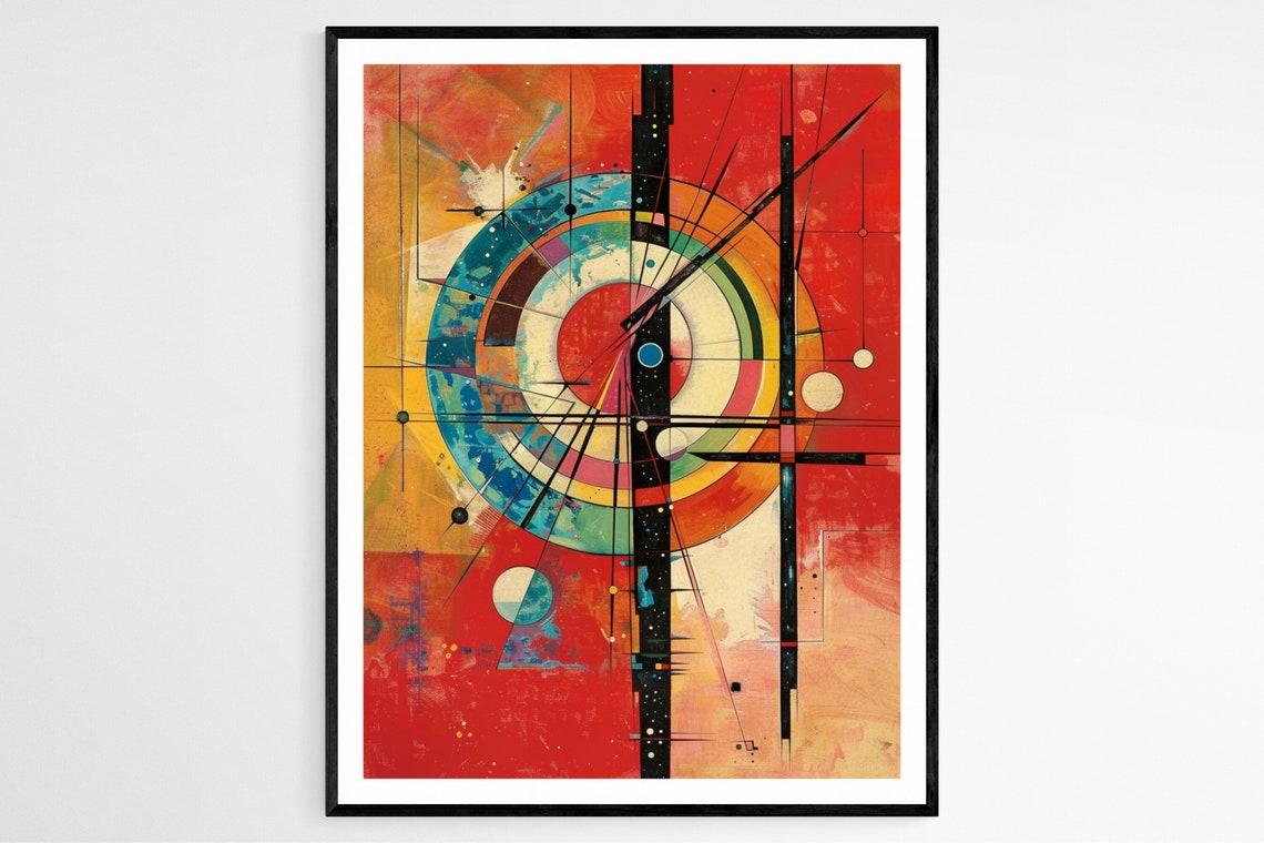 Abstract Expressionist Art Print Wassily Kandinsky Style Decor Living Room Gallery Wall Thoughtful Wedding Gift