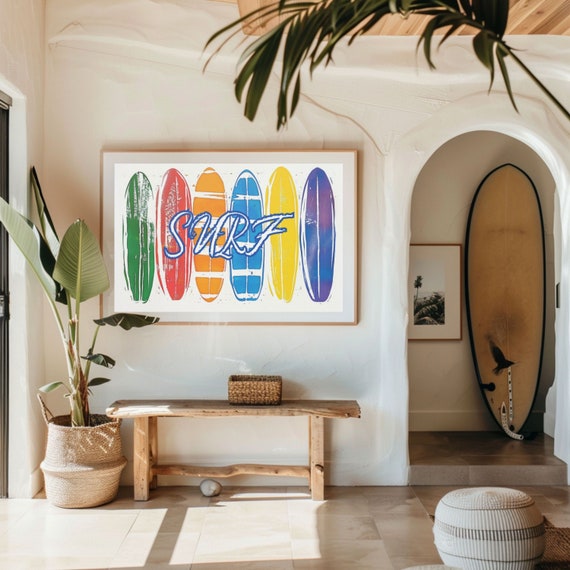 Surf Wall Art Surf Boards Poster Surfing Wall Art Surfing Print Gift For Surfer