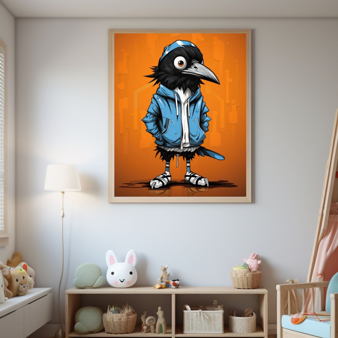 Hip Hop Magpie Children's Illustration Art Print