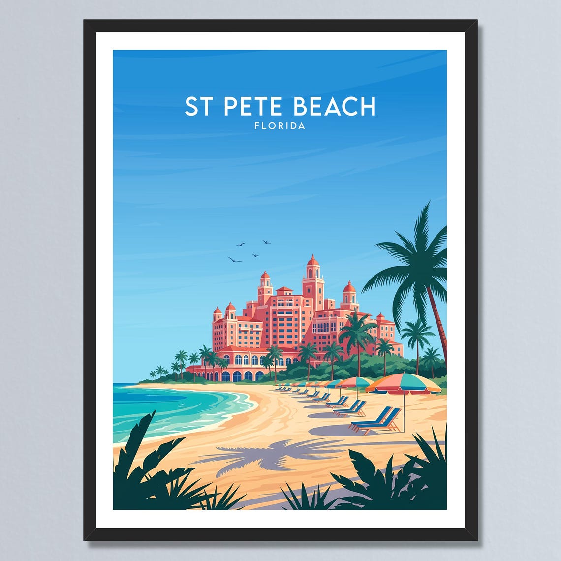 St Pete Beach Florida Beachfront Resort Palm Paradise Poster