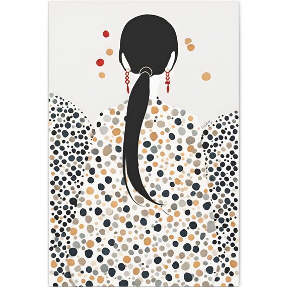 Japandi Pop Dots 2 Minimalist Ink Wash Art Print