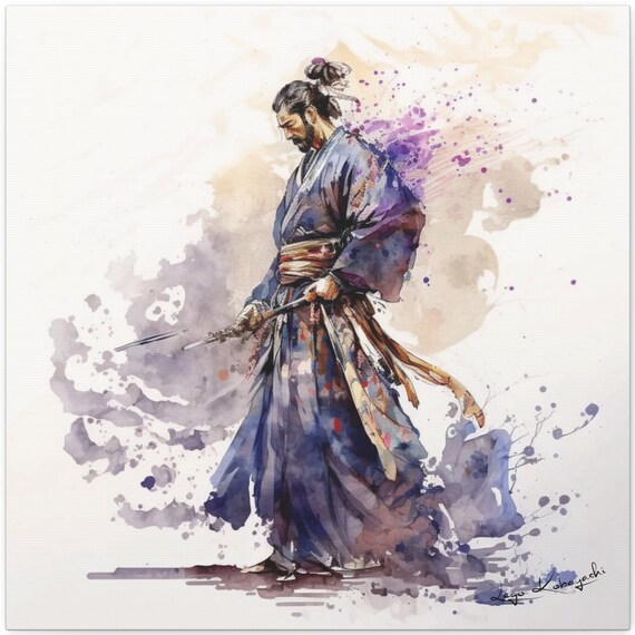 Miyamoto Musashi Samurai 1 Watercolor Art Print