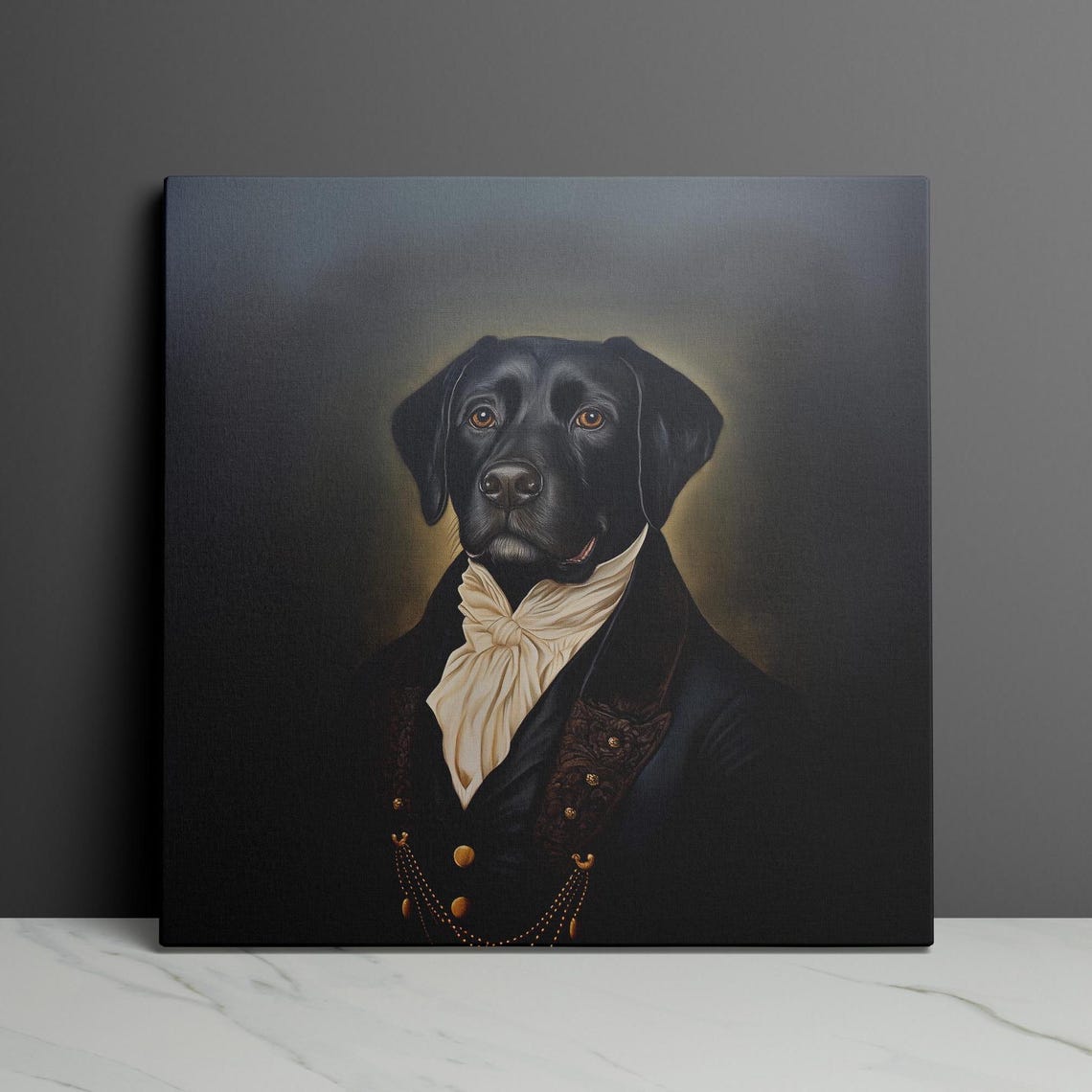 Black Lab Aristocrat Portrait Ruffled Collar Vintage Style Poster - Image 3