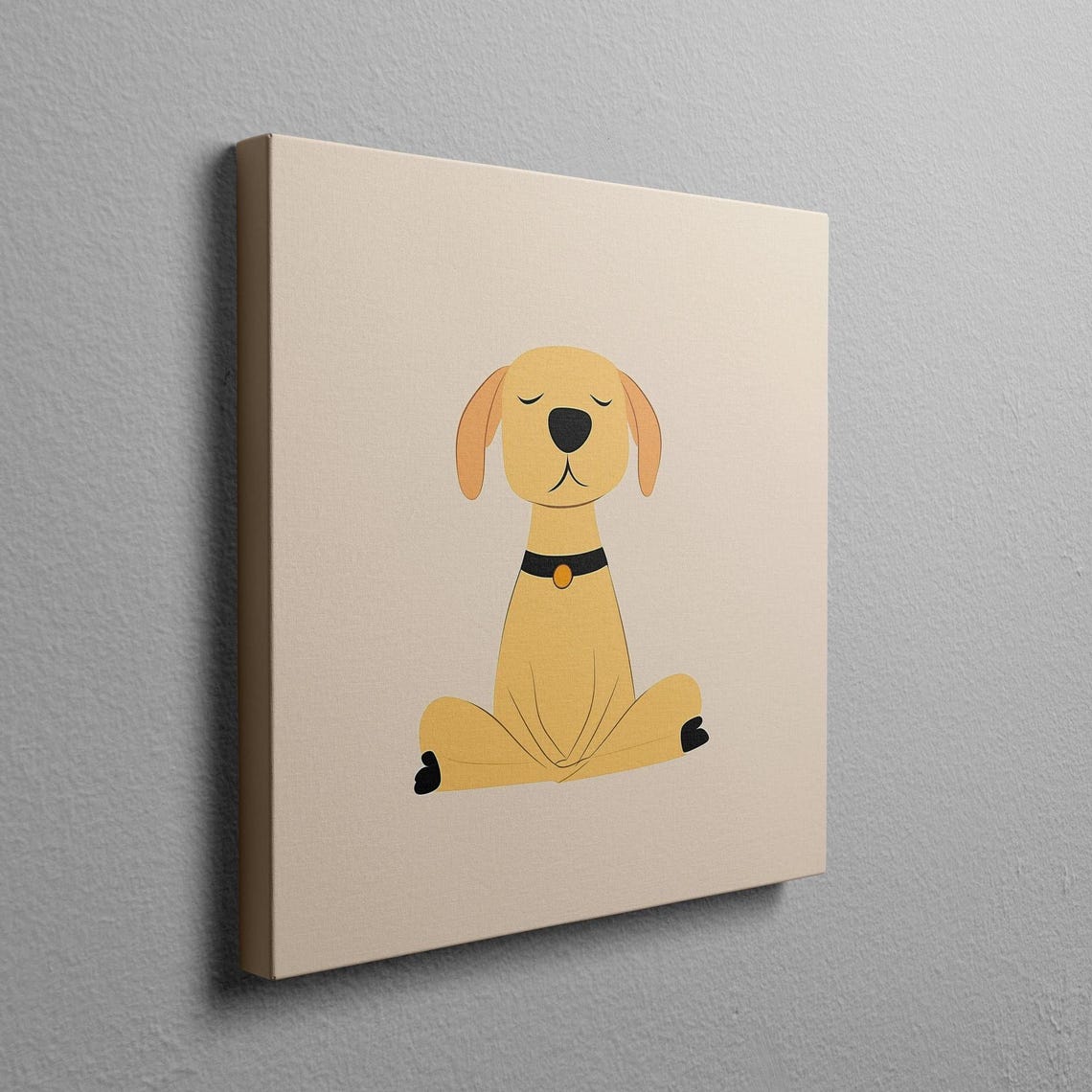 Yellow Labrador Meditating In Lotus Pose Minimalist Zen Poster - Image 2
