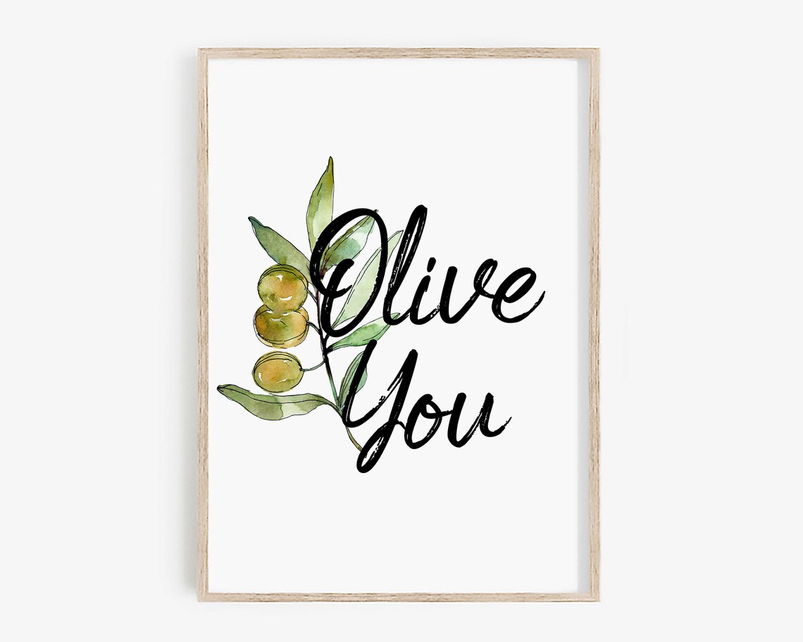 Olive You Kitchen Sign Art Print, Cute Decor - Image 4